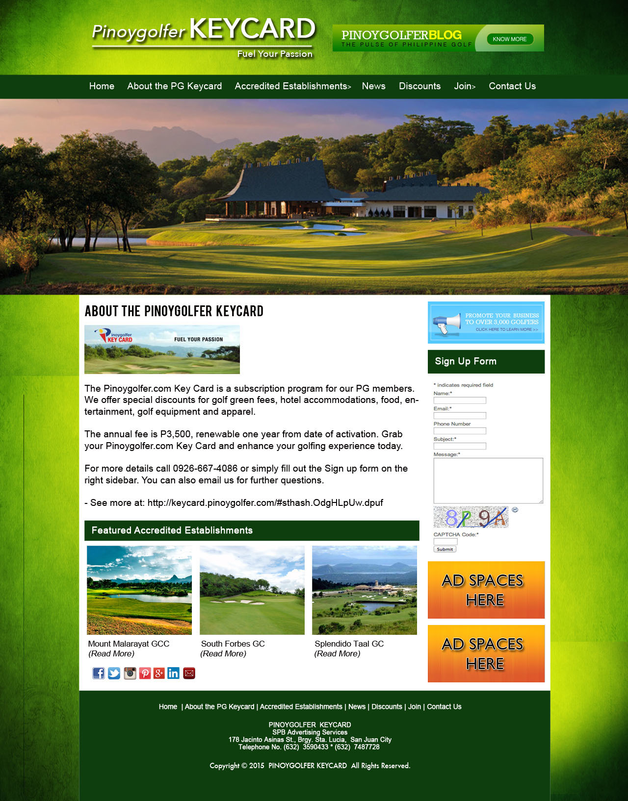 Pinoy Golfer Keycard Website Template 053115A